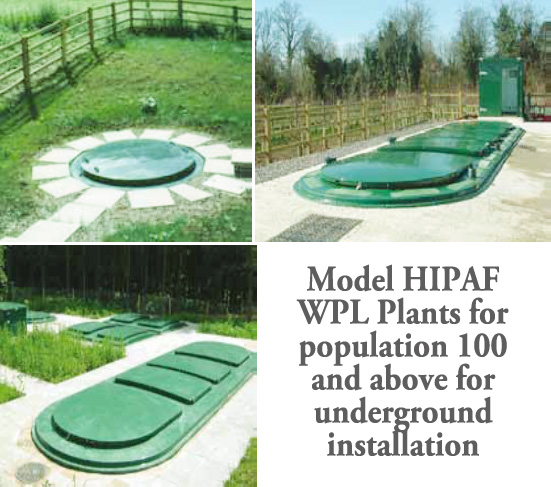 MODEL HIPAF WPL PLANTS FOR POPULATION 100 AND ABOVE FOR UNDERGROUND INSTALLATION